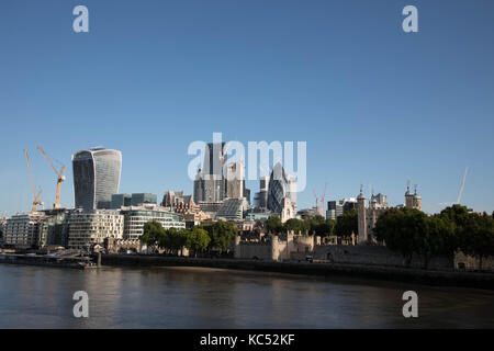 London Skyline viewed across the Thames Stock Photo