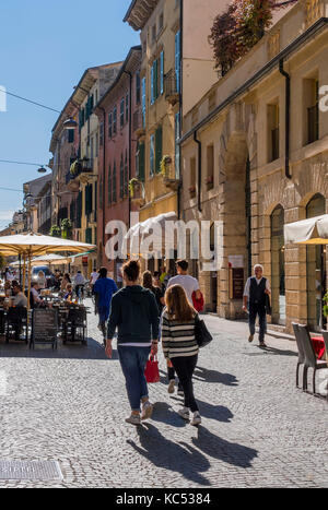 People in the old town of Verona, Veneto, Italy, Europe Stock Photo