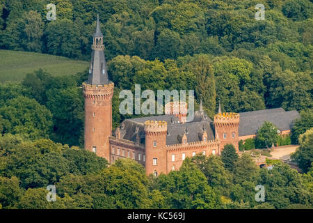 Moyland Castle Museum, moated castle, neo-gothic building, castle park, Bedburg-Hau, Lower Rhine, North Rhine-Westphalia Stock Photo