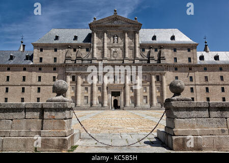 Monastery and royal residence San Lorenzo de El Escorial in Madrid, Spain Stock Photo