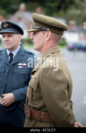 Man in 1940's British Army uniform during 40's weekend,Welshpool