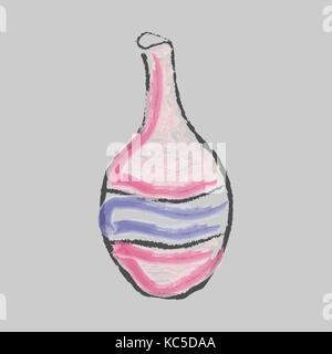 Vector Illustration of Bottle of wine. Grey Background, watercolor. Stock Vector
