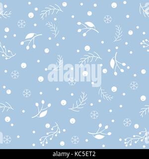 Seamless Winter Pattern. Merry Christmas Texture. Vector Illustration Stock Vector
