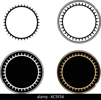 Set of Circle frames, round frame, gold circle frame-vector illustration Stock Vector