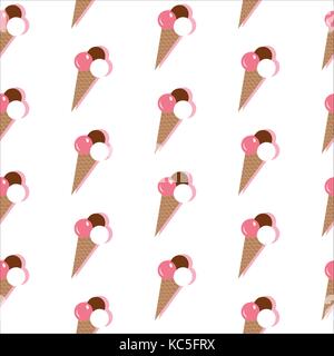 Ice Cream Seamless Pattern. Vector Illustration Stock Vector