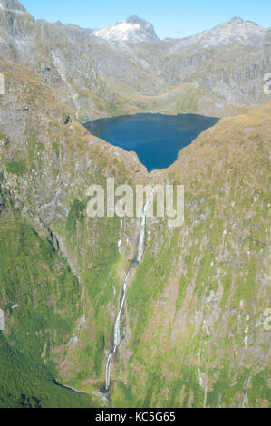 The Hobbit film location Sutherland Falls, Fiordland National Park, South Island New Zealand Stock Photo