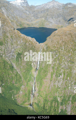 The Hobbit film location Sutherland Falls, Fiordland National Park, South Island New Zealand Stock Photo