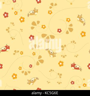 Seamless Bird Pattern. Modern Style. Vector Illustration Stock Vector