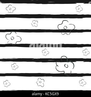 Floral Seamless Pattern. Hand Drawn. Vector Illustration. Stock Vector