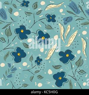 Seamless Floral Pattern. Hand Drawn. Vector Illustration Stock Vector