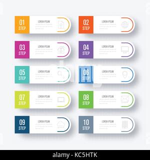 Infographic design template 10 options Stock Vector