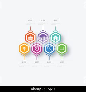 Vector illustration infographics seven options Stock Vector