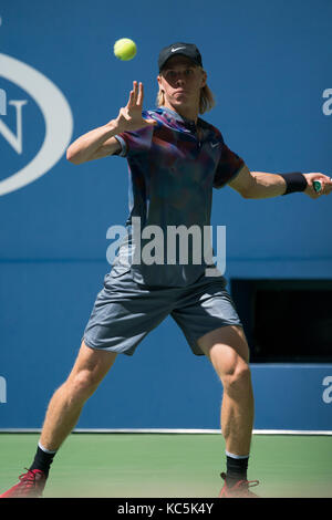 Denis Shapovalov (CAN) competing at the 2017 US Open Tennis Championships. Stock Photo