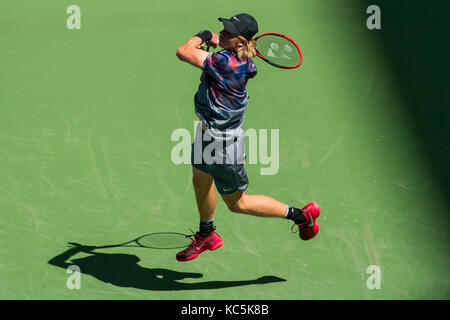 Denis Shapovalov (CAN) competing at the 2017 US Open Tennis Championships. Stock Photo