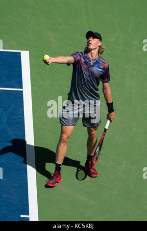 Denis Shapovalov (CAN) competing at the 2017 US Open Tennis Championships. Stock Photo