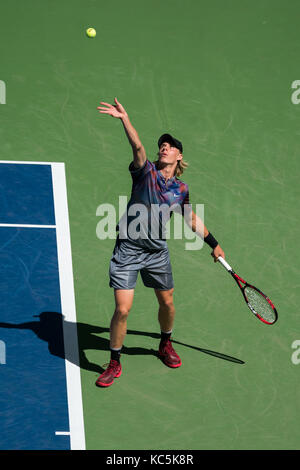 Denis Shapovalov (CAN) competing at the 2017 US Open Tennis Championships. Stock Photo