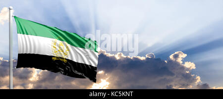 Afghanistan waving flag on blue sky. 3d illustration Stock Photo