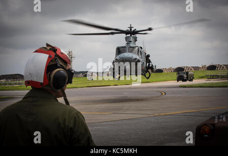 USMC UH-1Y Venom Helicopter Stock Photo