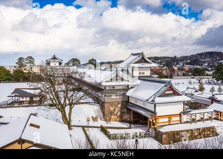Kanazawa, Japan at Kanazawa Castle in the winter. Stock Photo