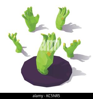 Low poly hand of the zombie Stock Vector