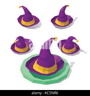 Low poly Witch hat Stock Vector