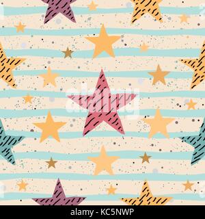 Cute Seamless Star Pattern. Great for backgrounds, backdrops, cars, postcards, invitations, headers, brochures, posters,wall art, flyer, etc. Vector I Stock Vector