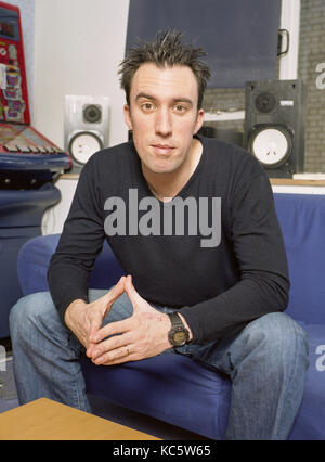 Christian O'Connell radio DJ and comedian and author, photographed at the XFM office in London , England, United Kingdom. Stock Photo