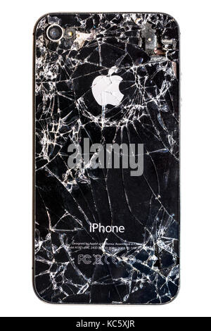 Smashed Apple iPhone 4. Stock Photo