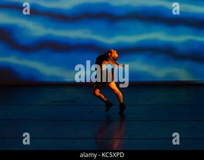 New York, NY USA - October 1, 2017: Members of Ballet Hispanico BHdos perform excerpt from Ritmo Y Ruido during Bright Lights Shinning Stars Gala 2017 honors Ann Reinking at NYU Skirball Center Stock Photo