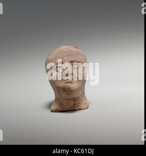 Male head, Late Hellenistic, 1st century B.C., Cypriot, Terracotta; mold-made and hand-made, H. 1 13/16 in. (4.6 cm), Terracotta Stock Photo