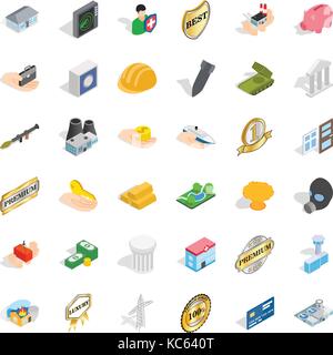 Hospital icons set, isometric style Stock Vector