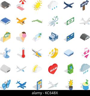 Fly icons set, isometric style Stock Vector