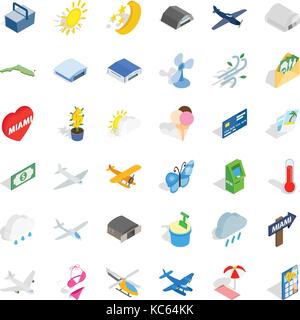 Rest icons set, isometric style Stock Vector