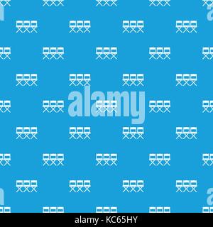 Chairs pattern seamless blue Stock Vector