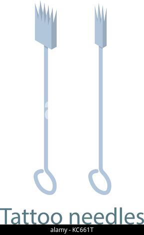 Tattoo needle icon, isometric 3d style Stock Vector