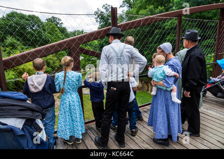 Washington DC,District of Columbia,National Zoo,Mennonite,family families parent parents child children,traditional dress,father dad,mother mom,childr Stock Photo