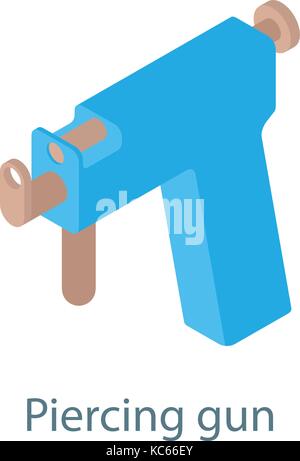 Piercing gun icon, isometric 3d style Stock Vector