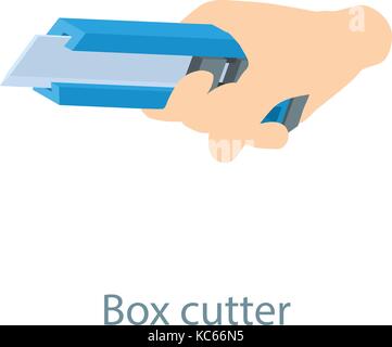 Stationery knife icon, isometric 3d style Stock Vector