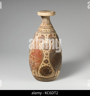 Terracotta alabastron (perfume vase), ca. 575–550 B.C Stock Photo