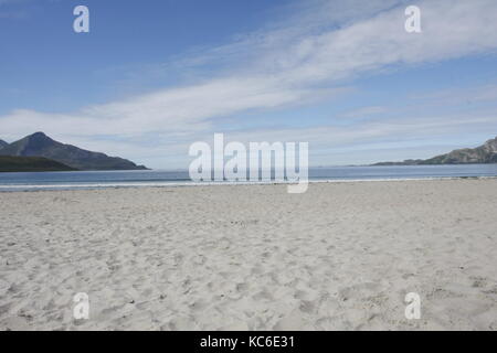 Sand Beach Kvaløya Tromsø Summer Day Stock Photo