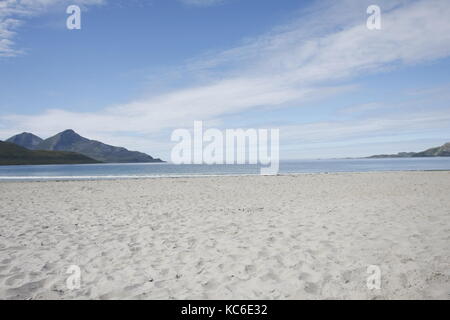 Sand Beach Kvaløya Tromsø Summer Day Stock Photo