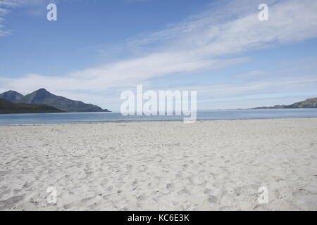 Sand Beach Kvaløya Tromsø Summer Day Stock Photo