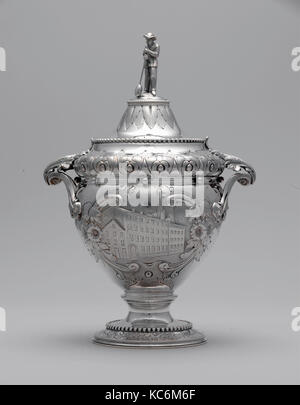 Sugar bowl, 1862–63, Made in New York, New York, United States, American, Silver, 9 1/16 x 6 1/4 in. (23 x 15.9 cm), Silver Stock Photo