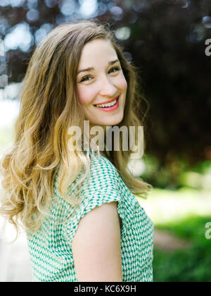 Portrait of smiling woman Stock Photo