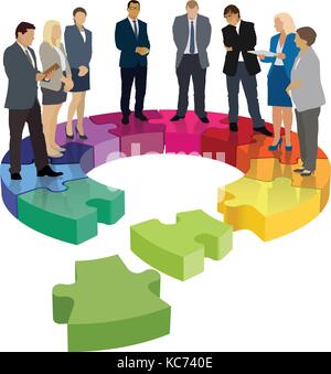 The problem with the damaged organizational structure of the company. Stock Vector