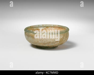 Glass bowl, Mid or Late Imperial, ca. 3rd century A.D., Roman, Glass; blown, Overall: 1 1/4 x 2 7/8 x 1 3/8 in. (3.2 x 7.3 x 3.5 Stock Photo