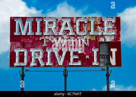 Old drive-in theater sign Stock Photo