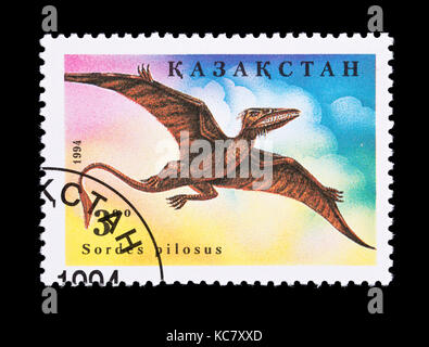 Postage stamp from Kazakhstan depicting a (Sordes pilosus) Stock Photo