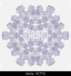 Vector geometrical and flower round Mandala. Oriental pattern, vector illustration. Geometric, flower and national motives. Coloring book page. Authentic geometric and doodle circle mandala pattern Stock Vector