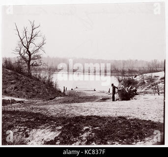 Lower Pontoon Bridge, Deep Bottom, James River, Andrew Joseph Russell, 1864 Stock Photo